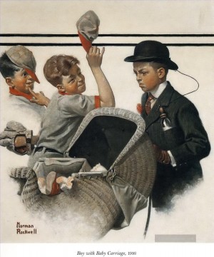 Norman Rockwell Werke - Junge mit Kinderwagen 1916 Norman Rockwell